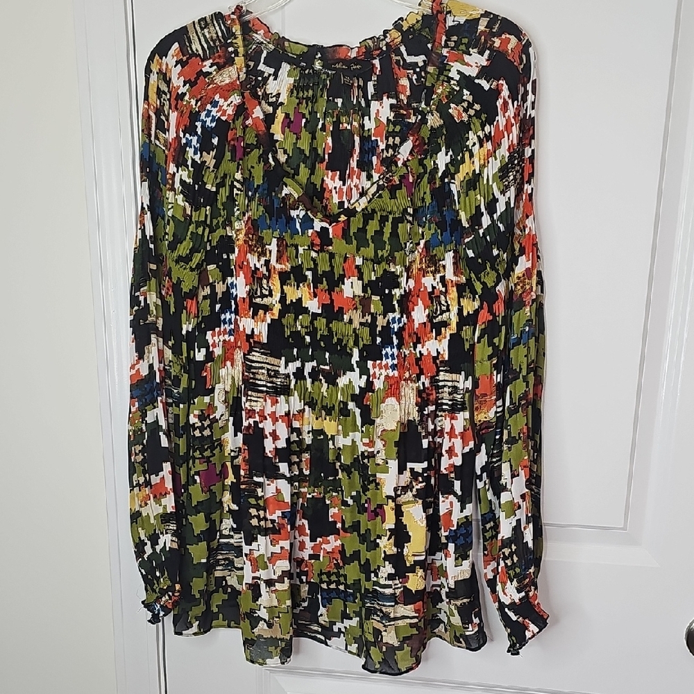 Melissa Paige Colorful Abstract‎ Blouse